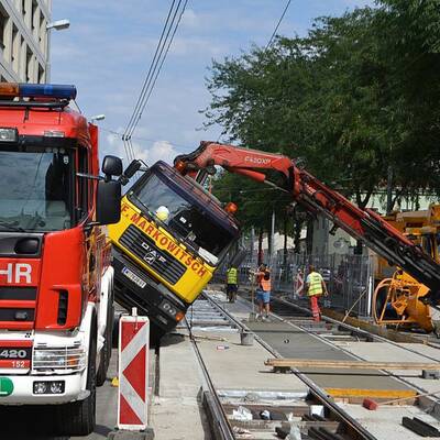 Spektakulärer Unfall in Wien