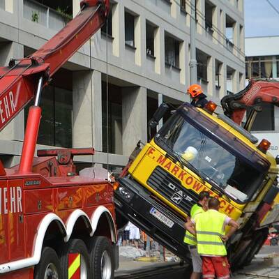 Spektakulärer Unfall in Wien