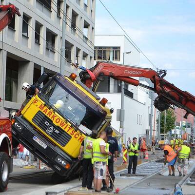 Spektakulärer Unfall in Wien