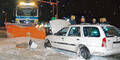 Schneepflug rammte Kombi