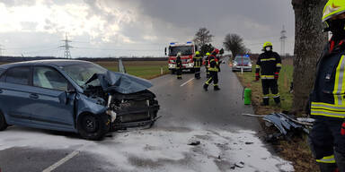 Pkw-Lenkerin crasht gegen Baum: 33-J&auml;hrige tot
