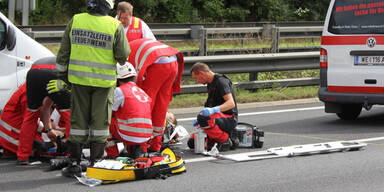 Mobiles Klo verletzt Biker schwer