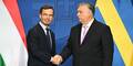 Schwedens Premierminister Ulf Kristersson und Ungarns Premier Viktor Orban