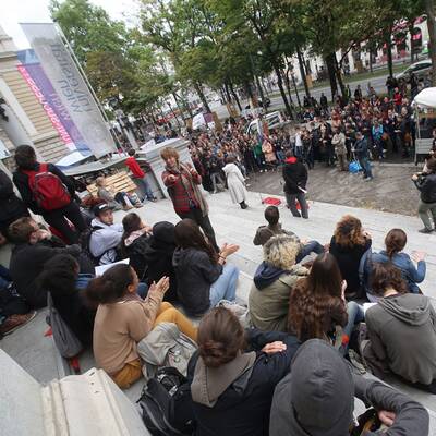 Studenten-Demos legen die Ringstraße lahm