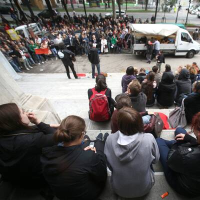 Studenten-Demos legen die Ringstraße lahm