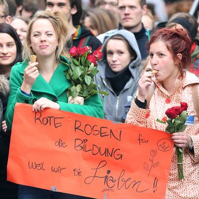 Studenten-Demos legen die Ringstraße lahm