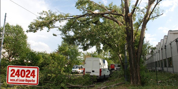 Unwetter in Wien-Donaustadt