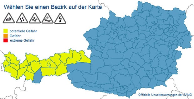 Morgen wieder Unwetter in Österreich
