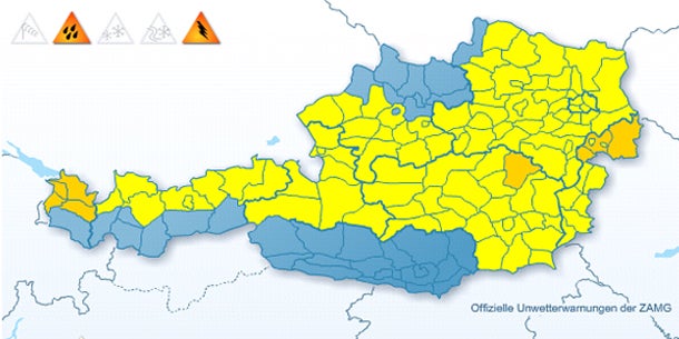 Wieder Unwetter über Österreich