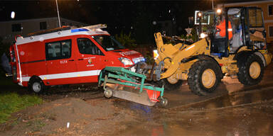 Überflutungen nach Unwetter in OÖ