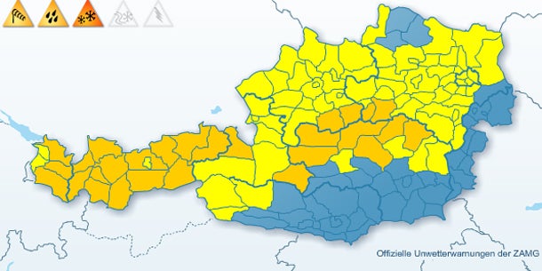 Unwetter-Alarm in Österreich