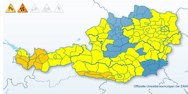 Stark-Regen ohne Ende über Österreich