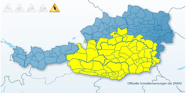 Gewitter-Walze überrollt Österreich