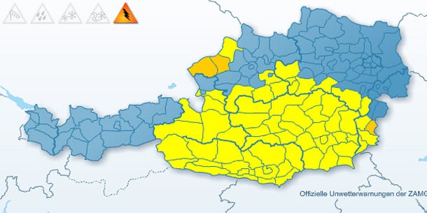 Gewitter-Walze überrollt Österreich