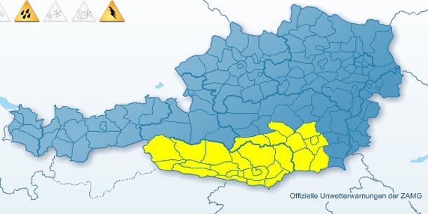 Gewitter mit Muren und Überflutungen