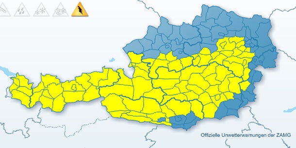 Gewitter und Sturmböen treffen Österreich