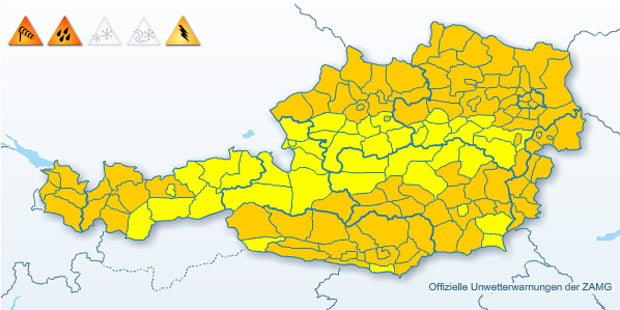 Orkan mit 120 km/h in Österreich