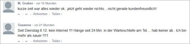 Viele UPC-Kunden nach wie vor offline