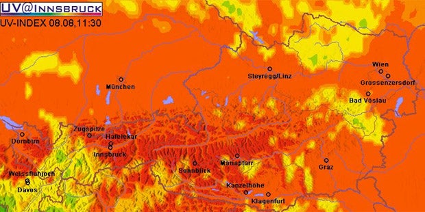 UV-Belastung auf Höchstwert