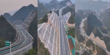 So spaltet China Berge f&uuml;r die h&ouml;chste Br&uuml;cke der Welt
