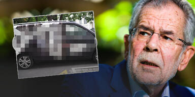 Vandalen beschmieren Van der Bellen-Auto