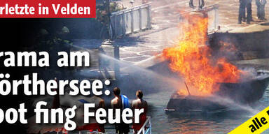 Luxus Boot brennt in Veldener Bucht ab