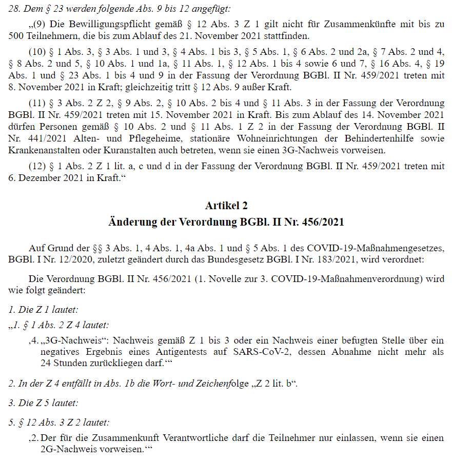 Die Verordnung ist da: Ab Montag gilt 2G