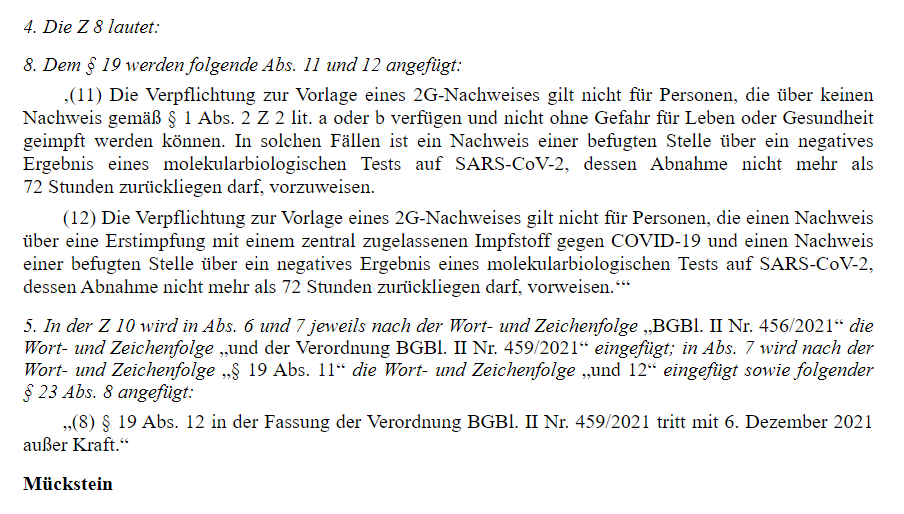 Die Verordnung ist da: Ab Montag gilt 2G