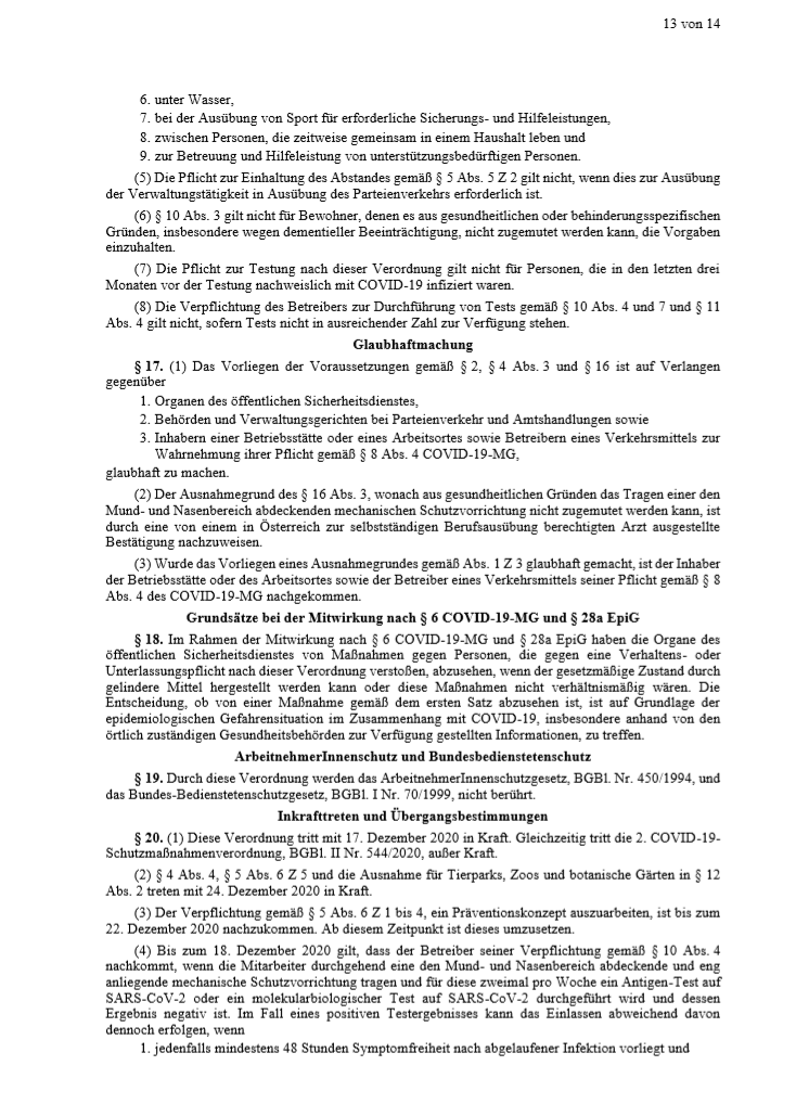 Das ist die Weihnachtsverordnung im Detail