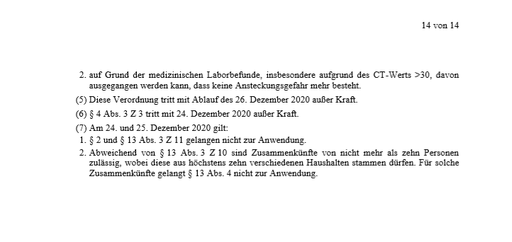 Das ist die Weihnachtsverordnung im Detail