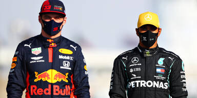 Max Verstappen und Lewis Hamilton