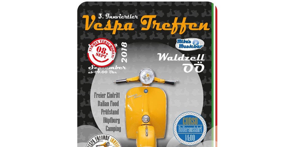 Erste E-Vespa startet & großes Vespa-Treffen in OÖ