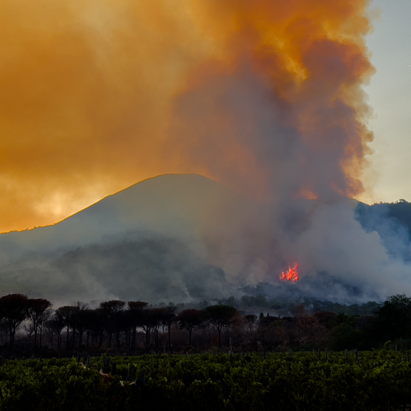 Seit drei Tagen: Flammen wüten weiter am Hängen des Vessuvs