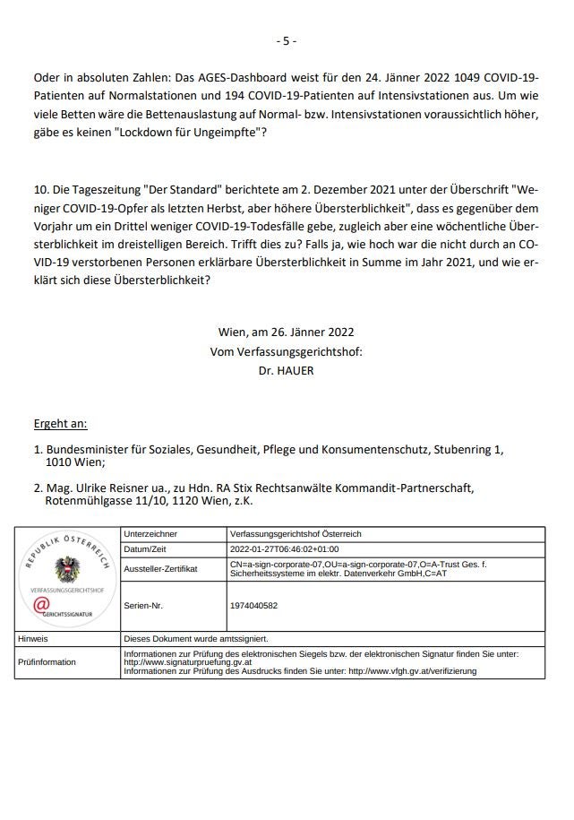 Mückstein muss sich für Corona-Maßnahmen rechtfertigen