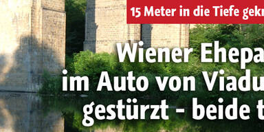 Wiener Ehepaar 15 m von Viadukt gestürzt