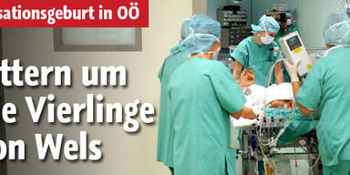 Vierlinge in Wels geboren: Zustand stabil
