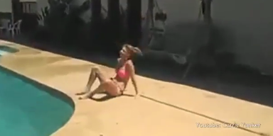 Mädchen verfehlt bei Sprung von Dach das Pool