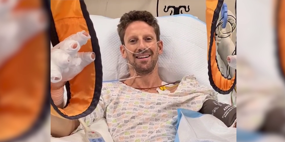 Formel 1 | Grosjean meldet sich nach Horror Crash