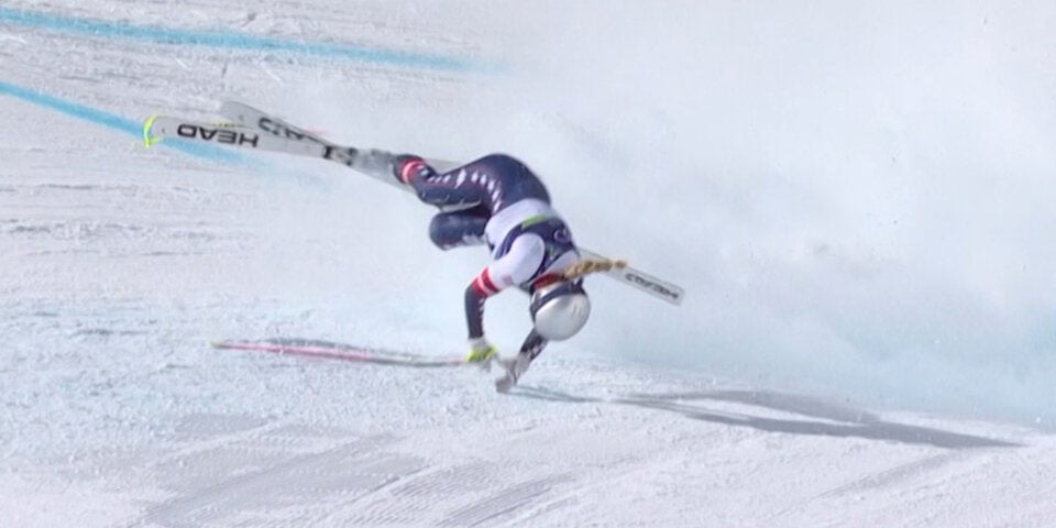 Lindsey Vonn stürzt bei Olympia-Abfahrt