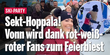 Sekt-Hoppala! Vonn wird dank rot-weiß-roter Fans zum Feierbiest