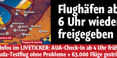 Flughäfen werden wieder freigegeben