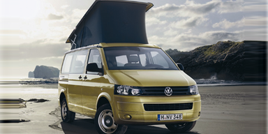 California Beach mit serienm&auml;&szlig;igem Aufstelldach. Bild: Volkswagen AG