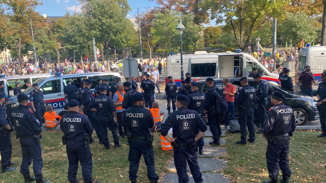 Festnahmen bei Klimademo in Wien