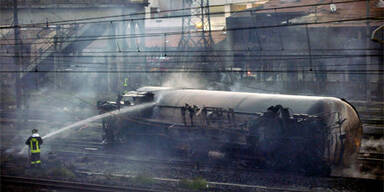 Zugwaggons mit Flüssiggas explodiert