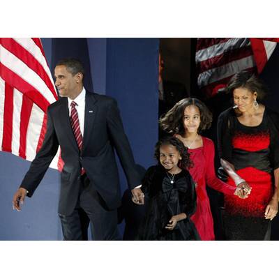 First Daddy: Obama bringt Töchter zur Schule