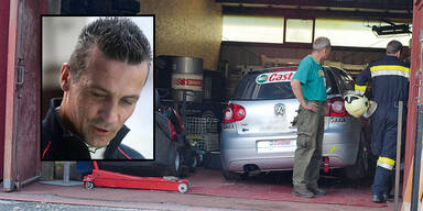 Rallye-Pilot Waldherr von Auto erdr&uuml;ckt