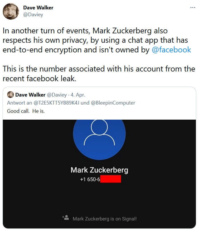 Zuckerbergs geleakte Handynummer offenbart peinliches Detail