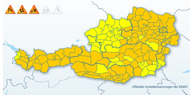 Schneechaos über Österreich