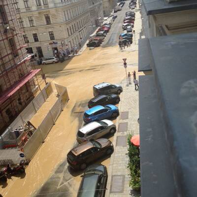 Wasserrohrbruch in der Wiener City
