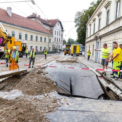 Wasserrohrbruch in Wien-Penzing